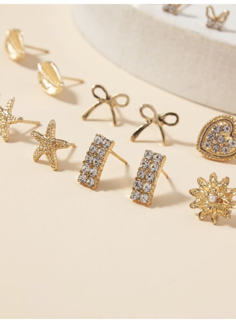 veya 20 Pairs Elegant Acrylic & Butterfly Earrings Set with Decorative Patterns - Image 4